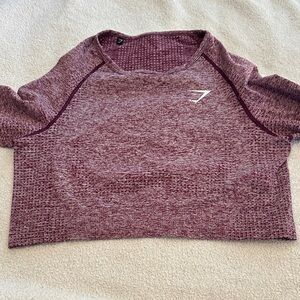 Gymshark Heathered Maroon Cropped Top